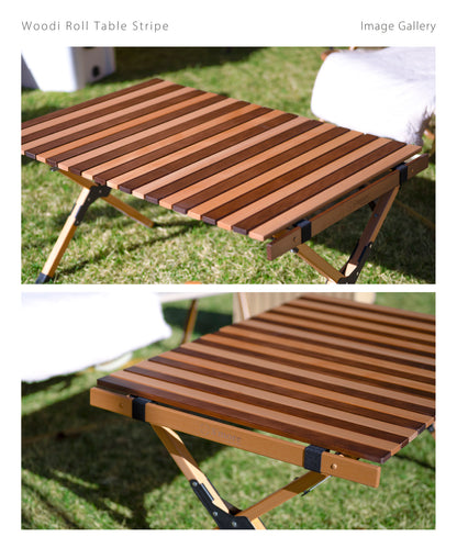 【5/8（金）発売】ウッディロールテーブル90ストライプ【 Woodi Roll Table 90Stripe】