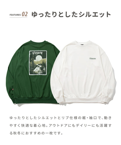 S'more Solo Camping Bear S/S pt.Sweat ソロキャンプの熊プリントスウェット