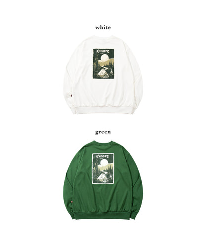S'more Solo Camping Bear S/S pt.Sweat ソロキャンプの熊プリントスウェット