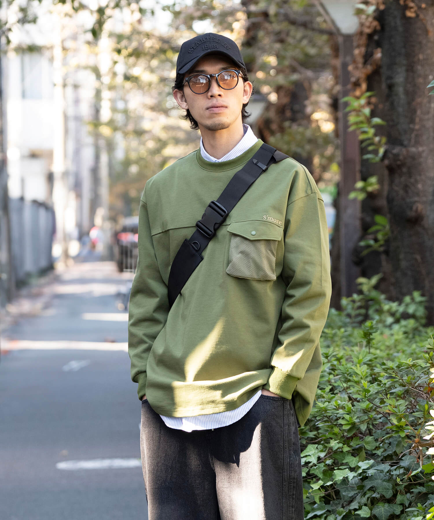 【春応援第二弾 30％OFF　開催期間:3/1～4/3】2WAY pocket l/s big t shirts 2WAY長袖Tシャツ