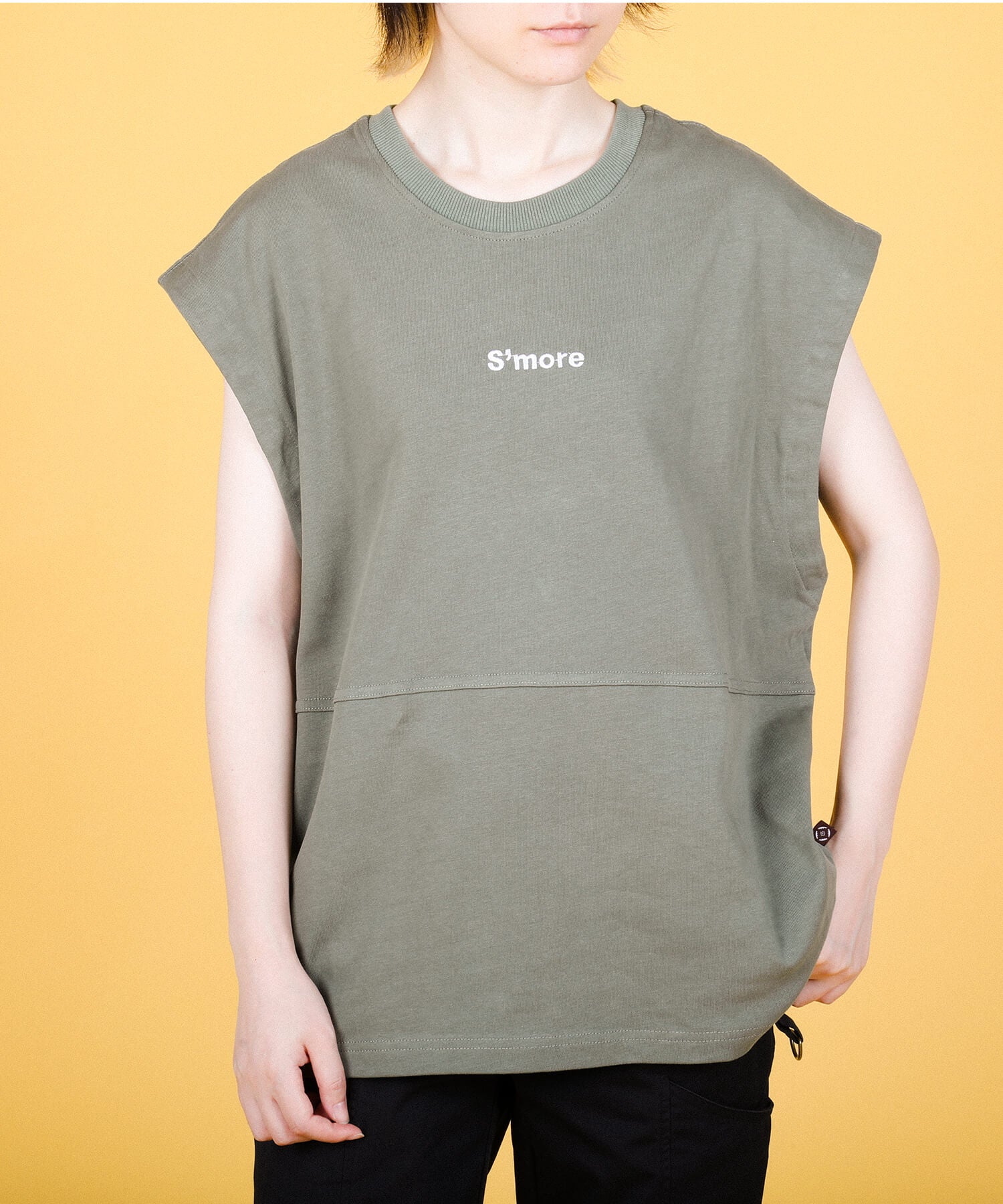 【春応援第二弾 30％OFF　開催期間:3/1～4/3】2WAY REMOVABLE SLEEVE COTTON CREW NECK BIG S/S T-SHIRT