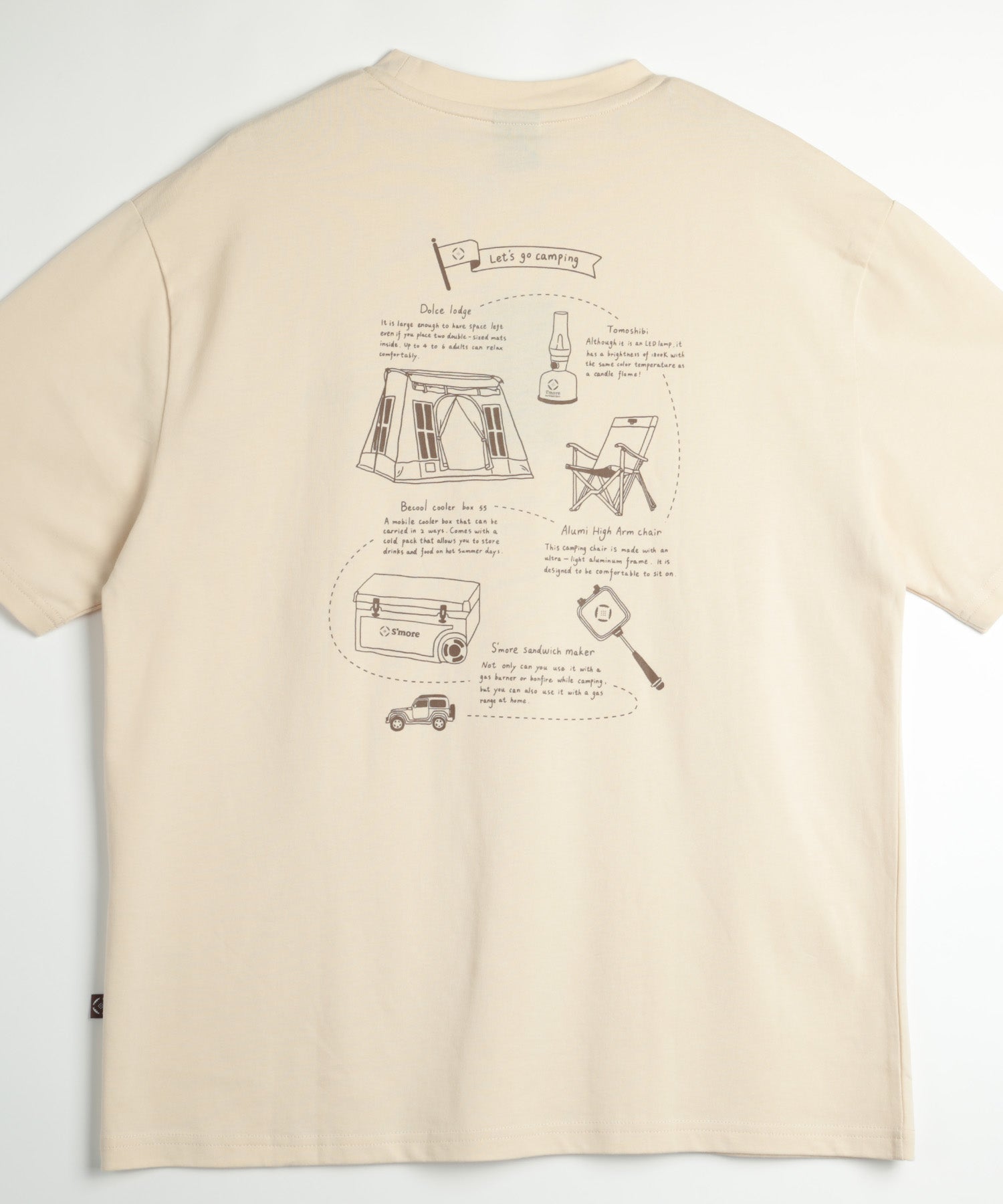 【outdoorsale10％OFF 8.1-8.31絶賛開催】COTTON T SHIRTS - S'more gear illustration