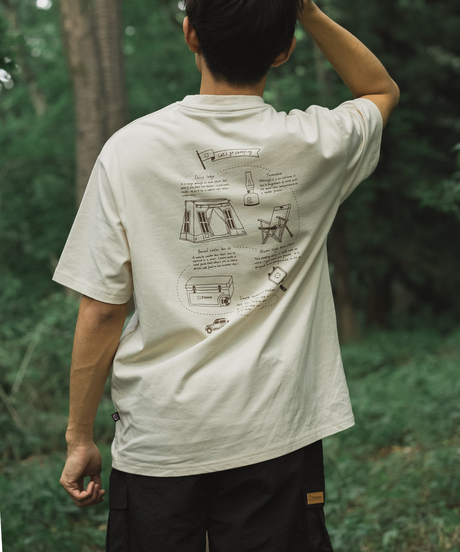 【outdoorsale10％OFF 8.1-8.31絶賛開催】COTTON T SHIRTS - S'more gear illustration
