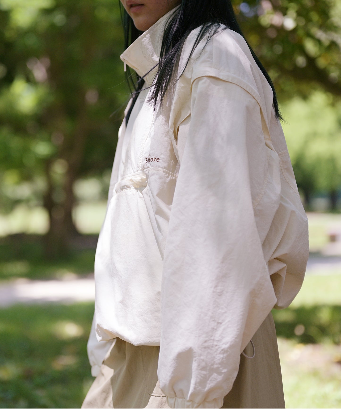 【2025/8/8金9時半発売】S'more 2Way nylon half zip jacket 2ウェイナイロンハーフジップジャケット