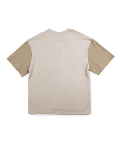 2WAY REMOVABLE POCKET COTTON CREW NECK BIG S/S T-SHIRT