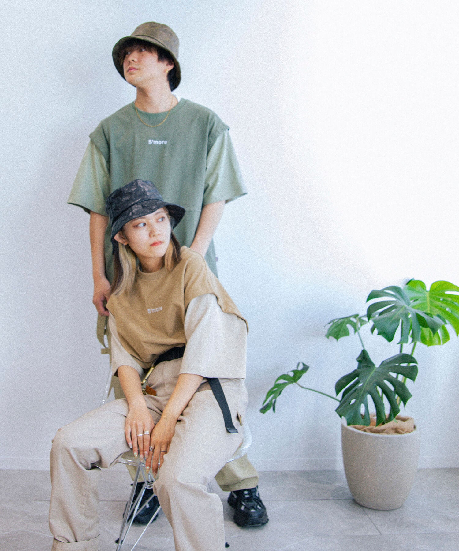 【春応援第二弾 30％OFF　開催期間:3/1～4/3】2WAY REMOVABLE SLEEVE COTTON CREW NECK BIG S/S T-SHIRT