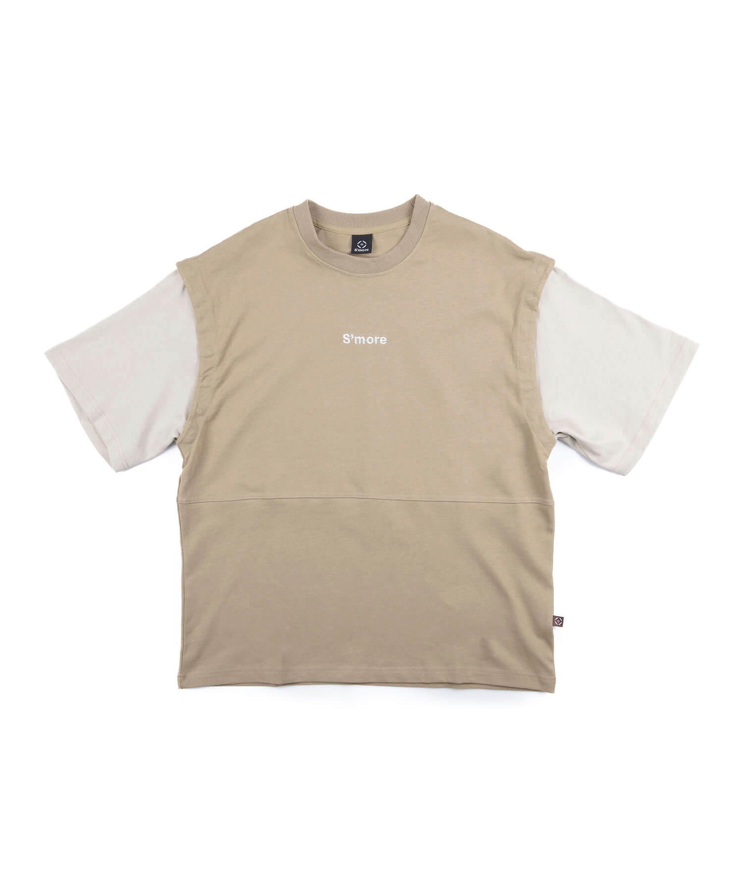 【春応援第二弾 30％OFF　開催期間:3/1～4/3】2WAY REMOVABLE SLEEVE COTTON CREW NECK BIG S/S T-SHIRT