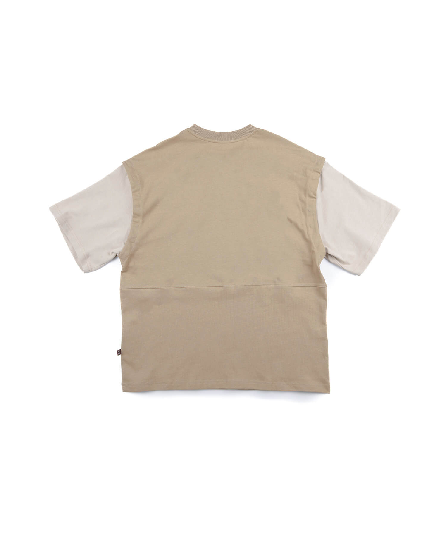 【春応援第二弾 30％OFF　開催期間:3/1～4/3】2WAY REMOVABLE SLEEVE COTTON CREW NECK BIG S/S T-SHIRT