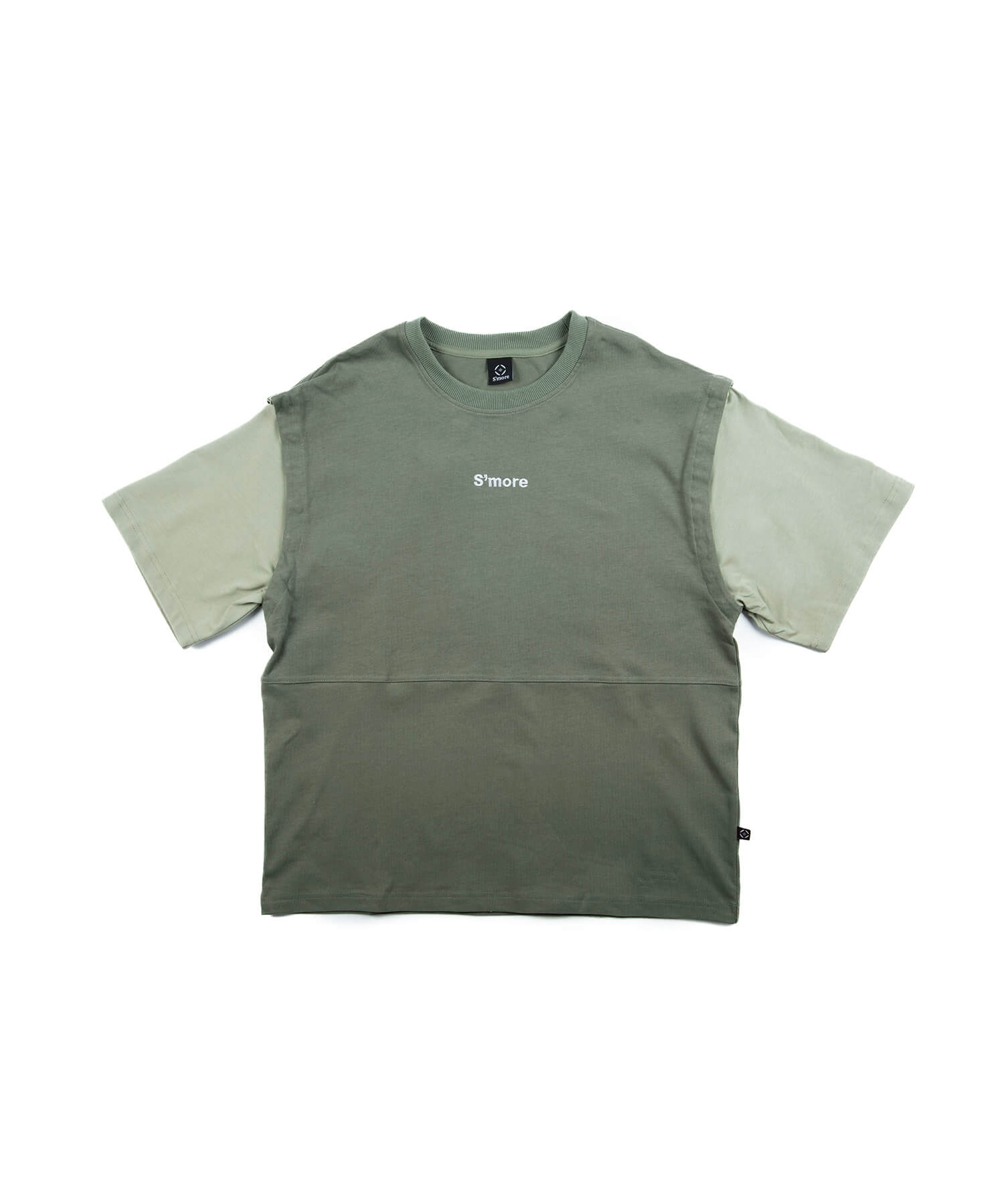 【春応援第二弾 30％OFF　開催期間:3/1～4/3】2WAY REMOVABLE SLEEVE COTTON CREW NECK BIG S/S T-SHIRT