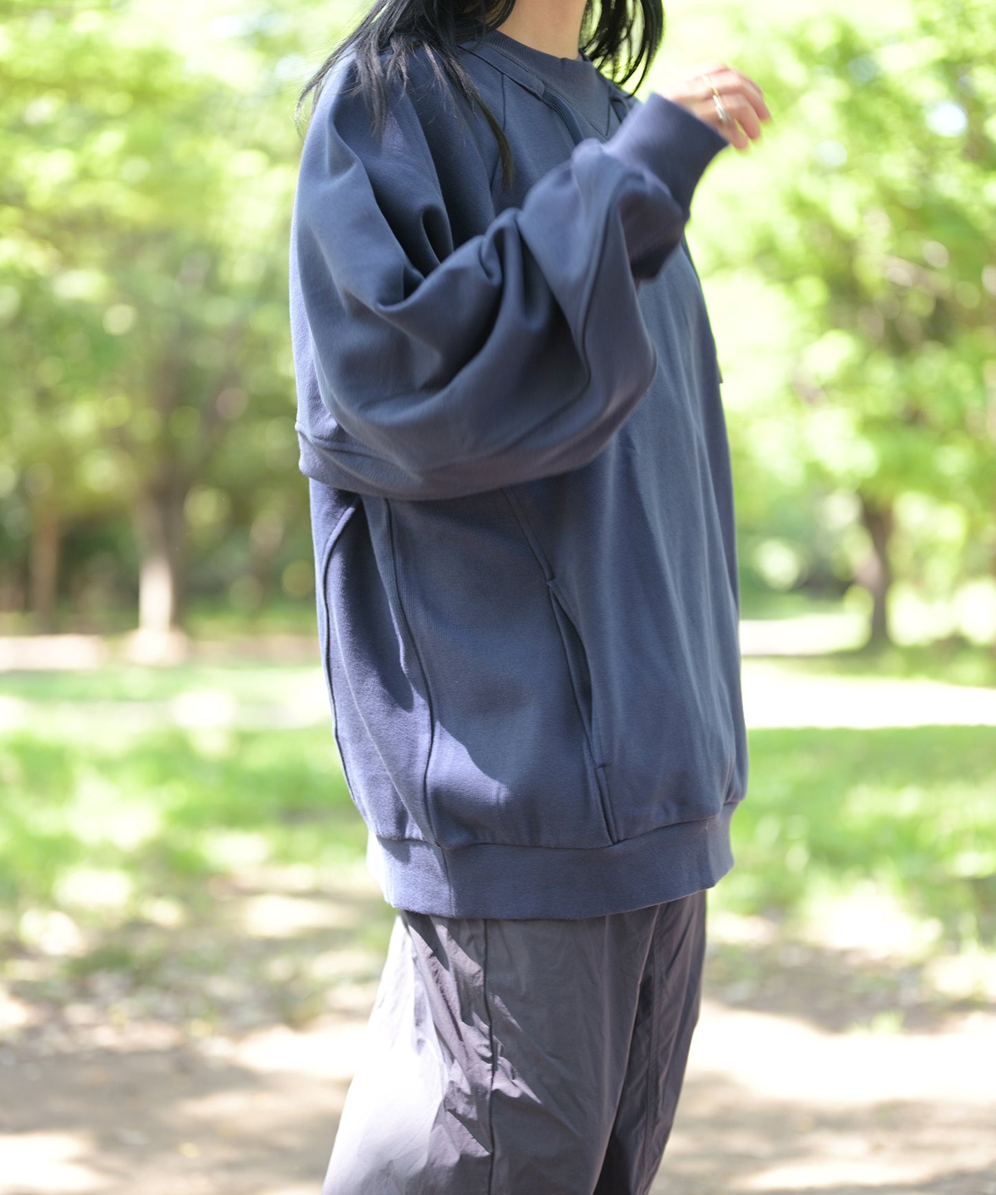 【2025/8/8金9時半発売】S'more Cotton crew neck pocket sweatshirt  コットンクルーネックポケット スウェットシャツ