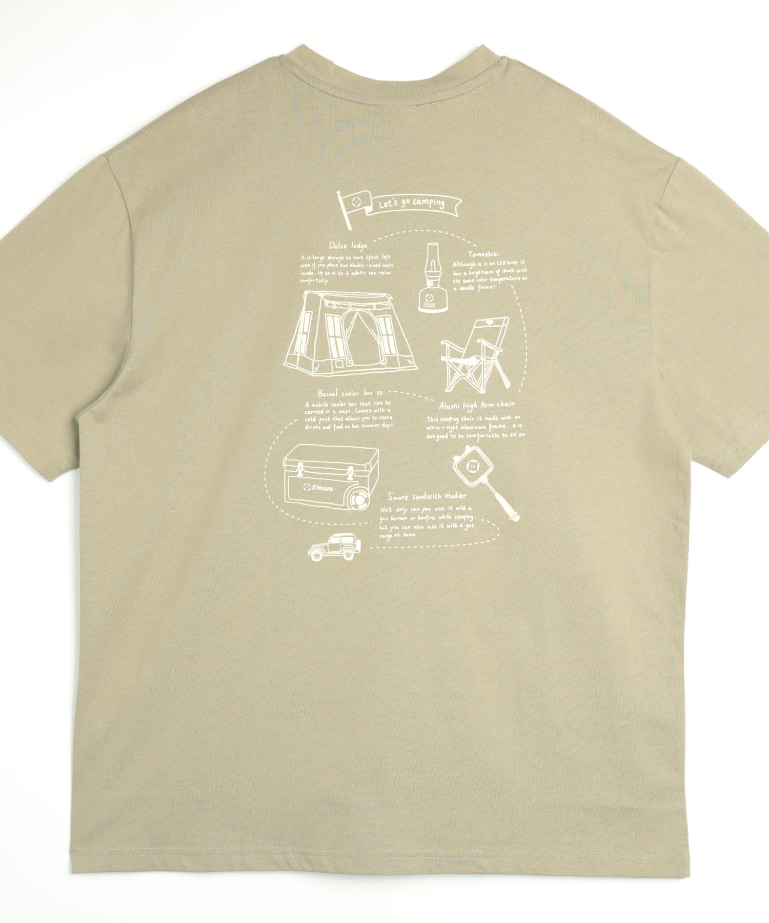 【outdoorsale10％OFF 8.1-8.31絶賛開催】COTTON T SHIRTS - S'more gear illustration
