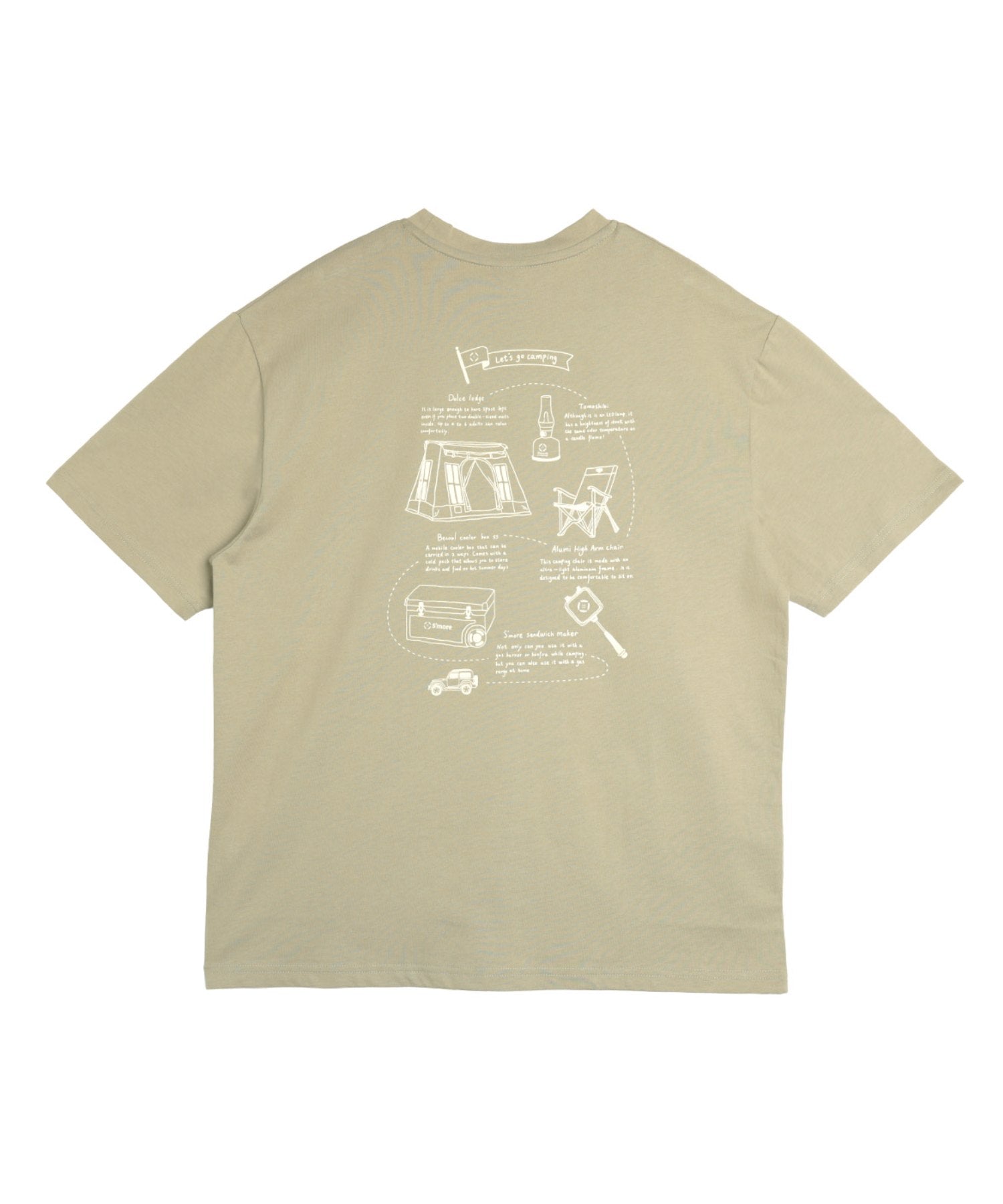 【outdoorsale10％OFF 8.1-8.31絶賛開催】COTTON T SHIRTS - S'more gear illustration