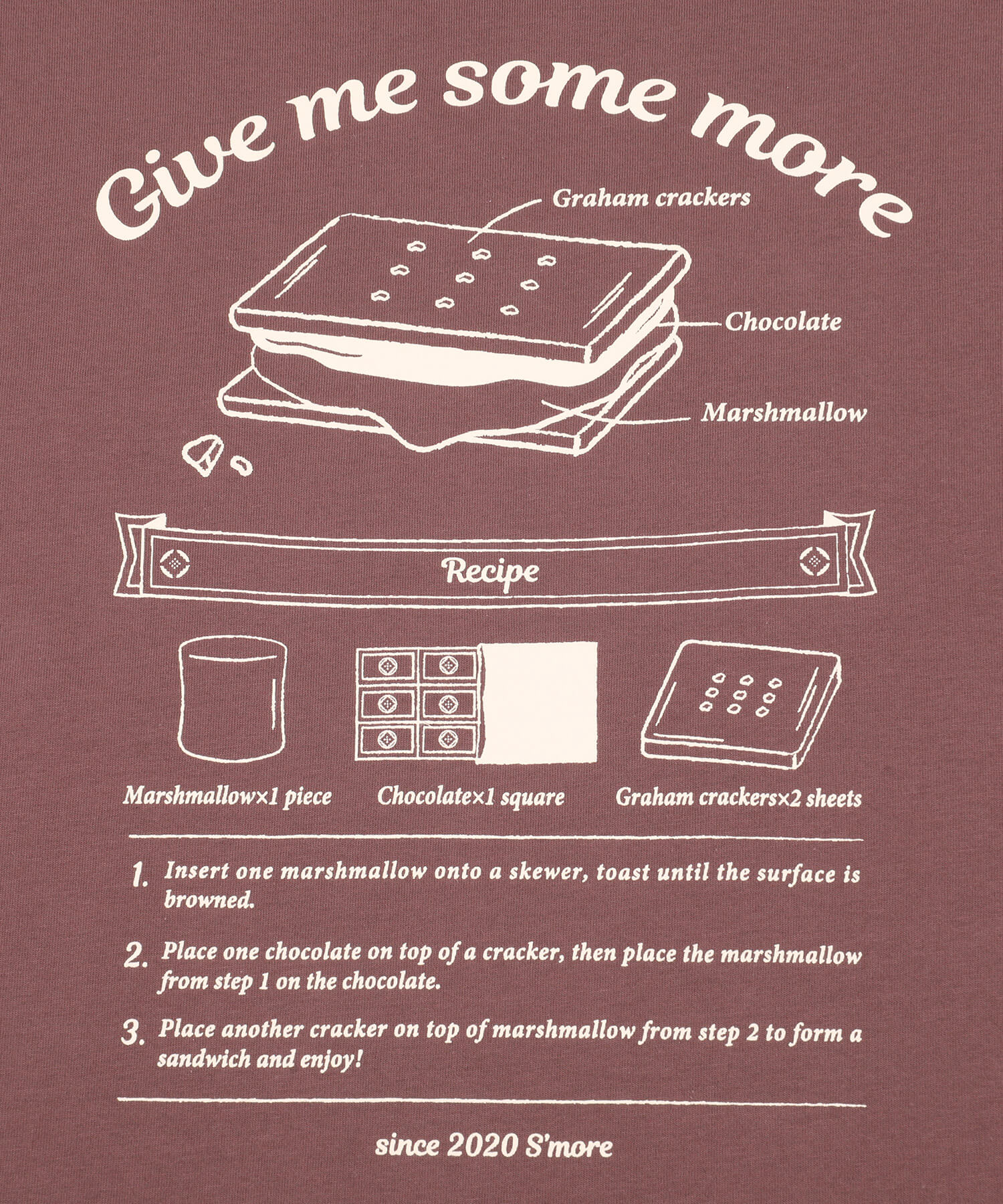 【outdoorsale10％OFF 8.1-8.31絶賛開催】COTTON T SHIRTS  - S'more recipe
