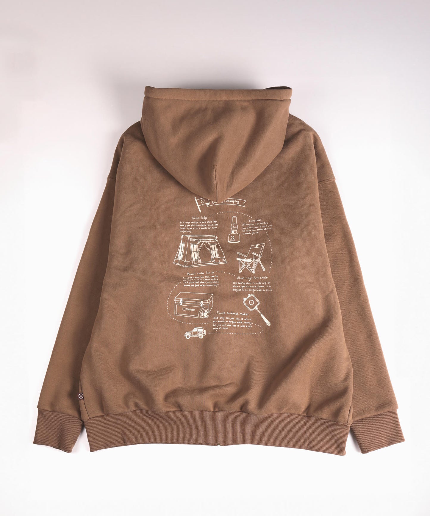 【10/25(金)9:30〜販売開始】New!! S'more gear illustration full zip hoodie スモギアイラストレーションフルジップフーディー