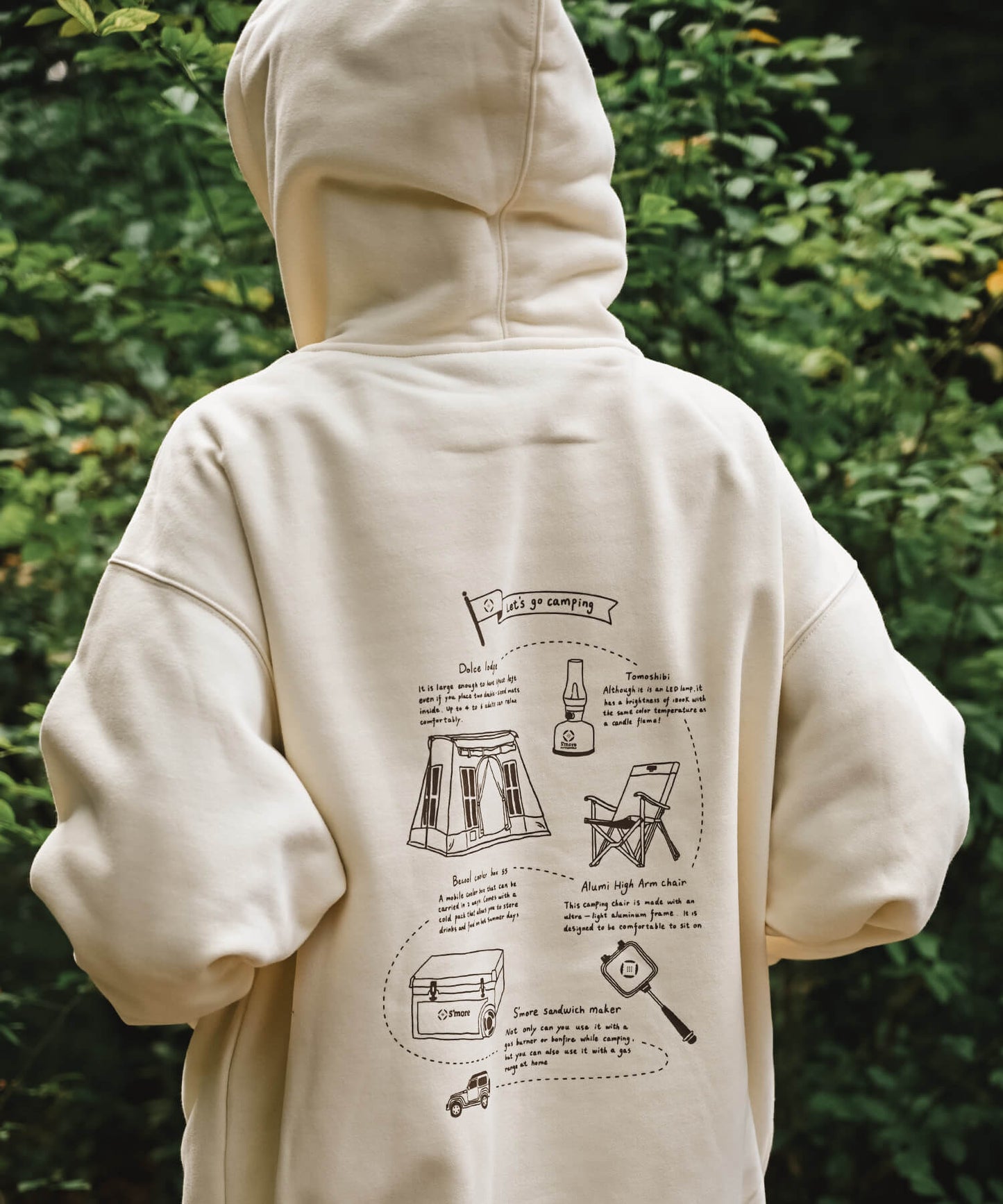 【10/25(金)9:30〜販売開始】New!! S'more gear illustration full zip hoodie スモギアイラストレーションフルジップフーディー