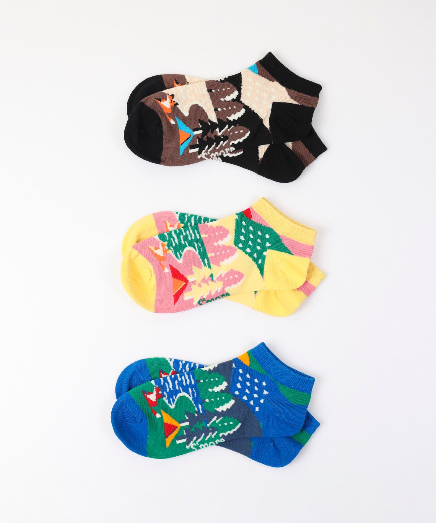 Forest Animal Pack Socks 3P（Pattern B） フォレストアニマルパックソックス 3足セット（柄 B）