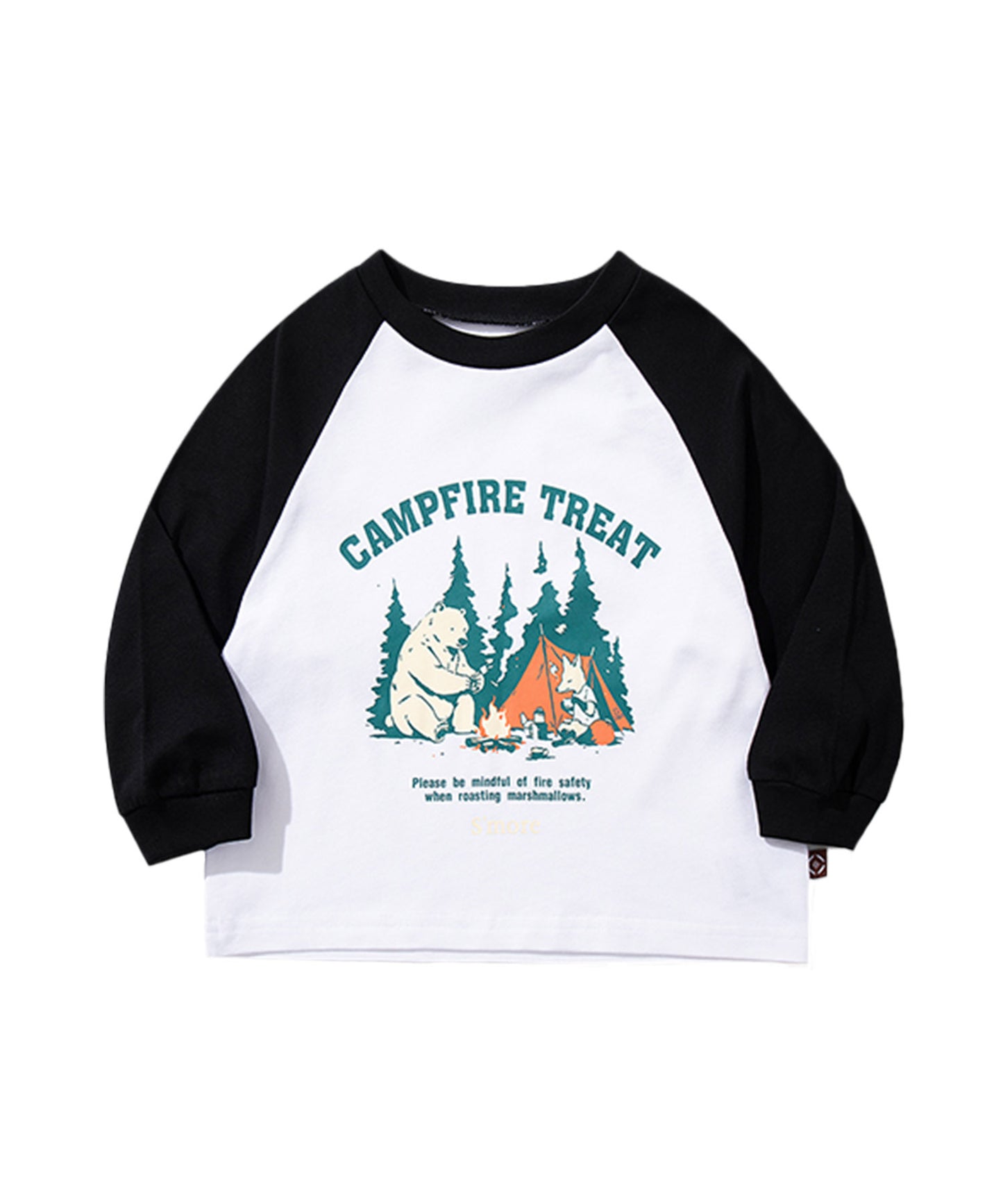 S'more　Campfire Treat Raglan KIDS Tee キャンプファイヤートリートラグランロングスリーブTシャツ
