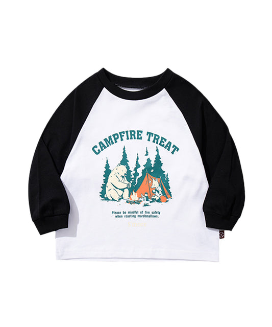 S'more　Campfire Treat Raglan KIDS Tee キャンプファイヤートリートラグランロングスリーブTシャツ