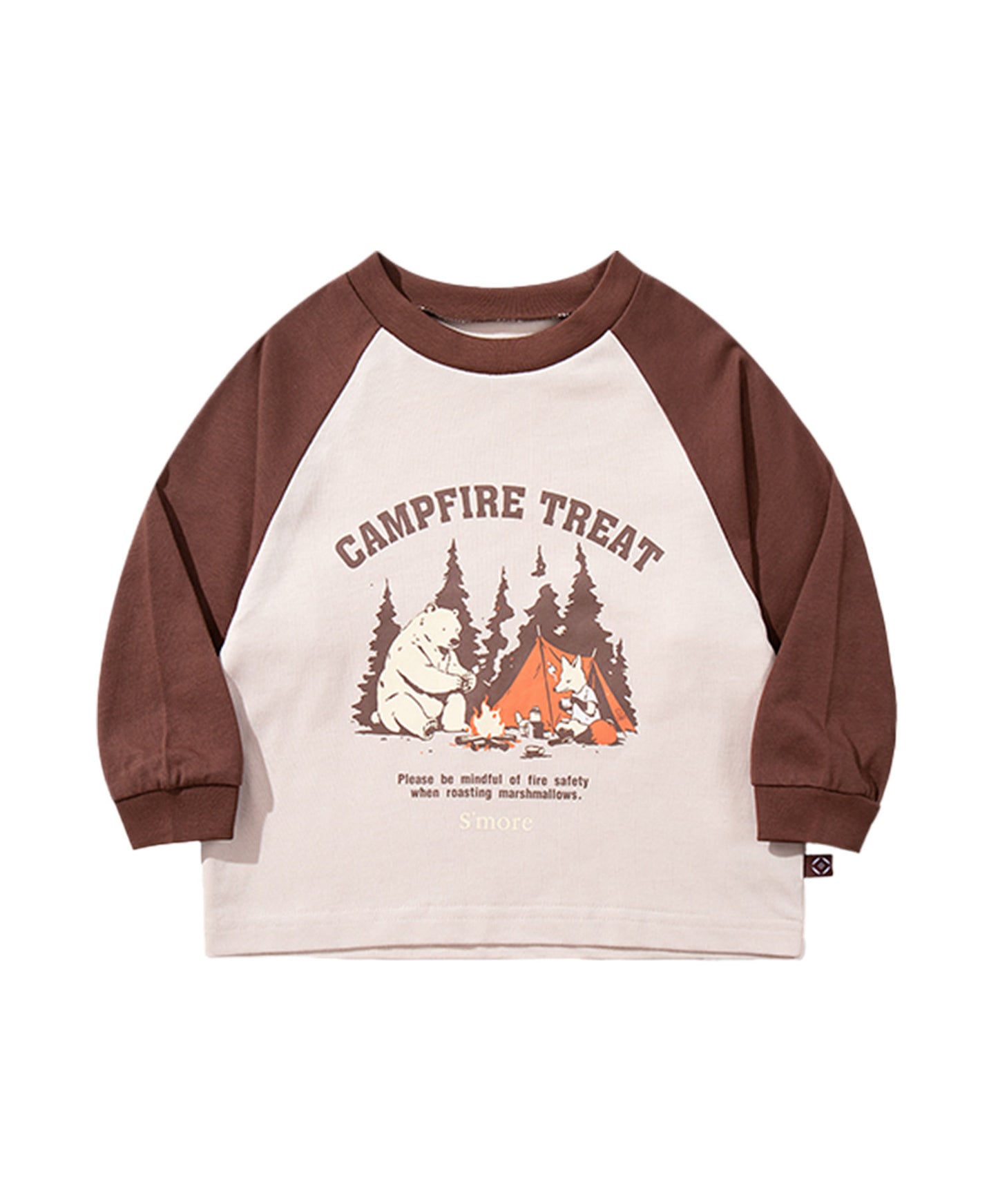 S'more　Campfire Treat Raglan KIDS Tee キャンプファイヤートリートラグランロングスリーブTシャツ