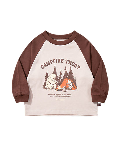 S'more　Campfire Treat Raglan KIDS Tee キャンプファイヤートリートラグランロングスリーブTシャツ