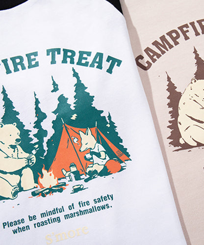 S'more　Campfire Treat Raglan KIDS Tee キャンプファイヤートリートラグランロングスリーブTシャツ