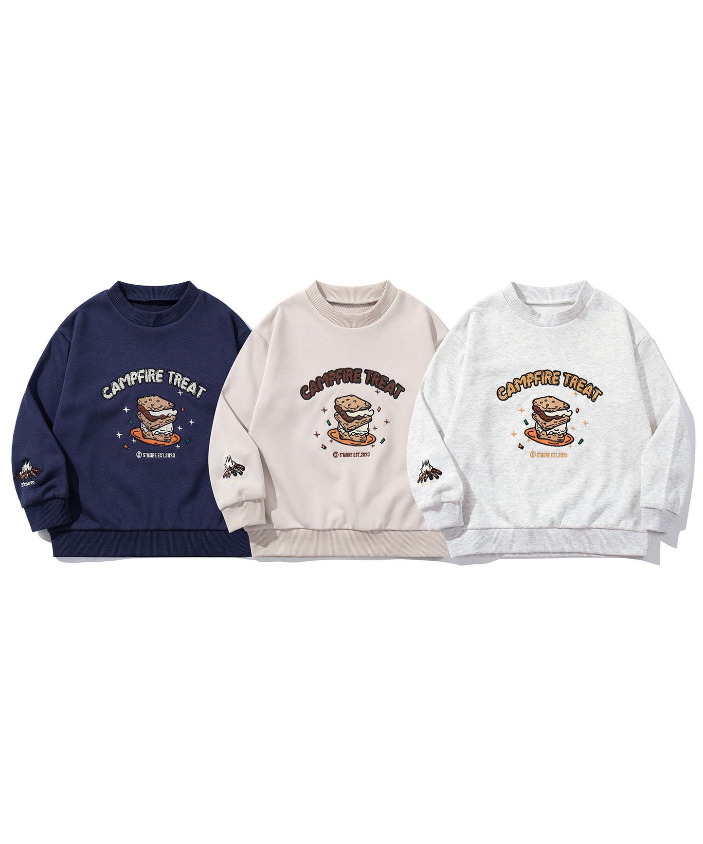 S'more  Campfire Treat Embroidery Sweat キャンプファイヤートリート刺繍スウェット KIDS