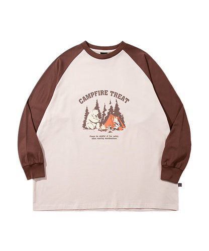 S'more　Campfire Treat Raglan L/S Tee キャンプファイヤートリートラグランロングスリーブTシャツ