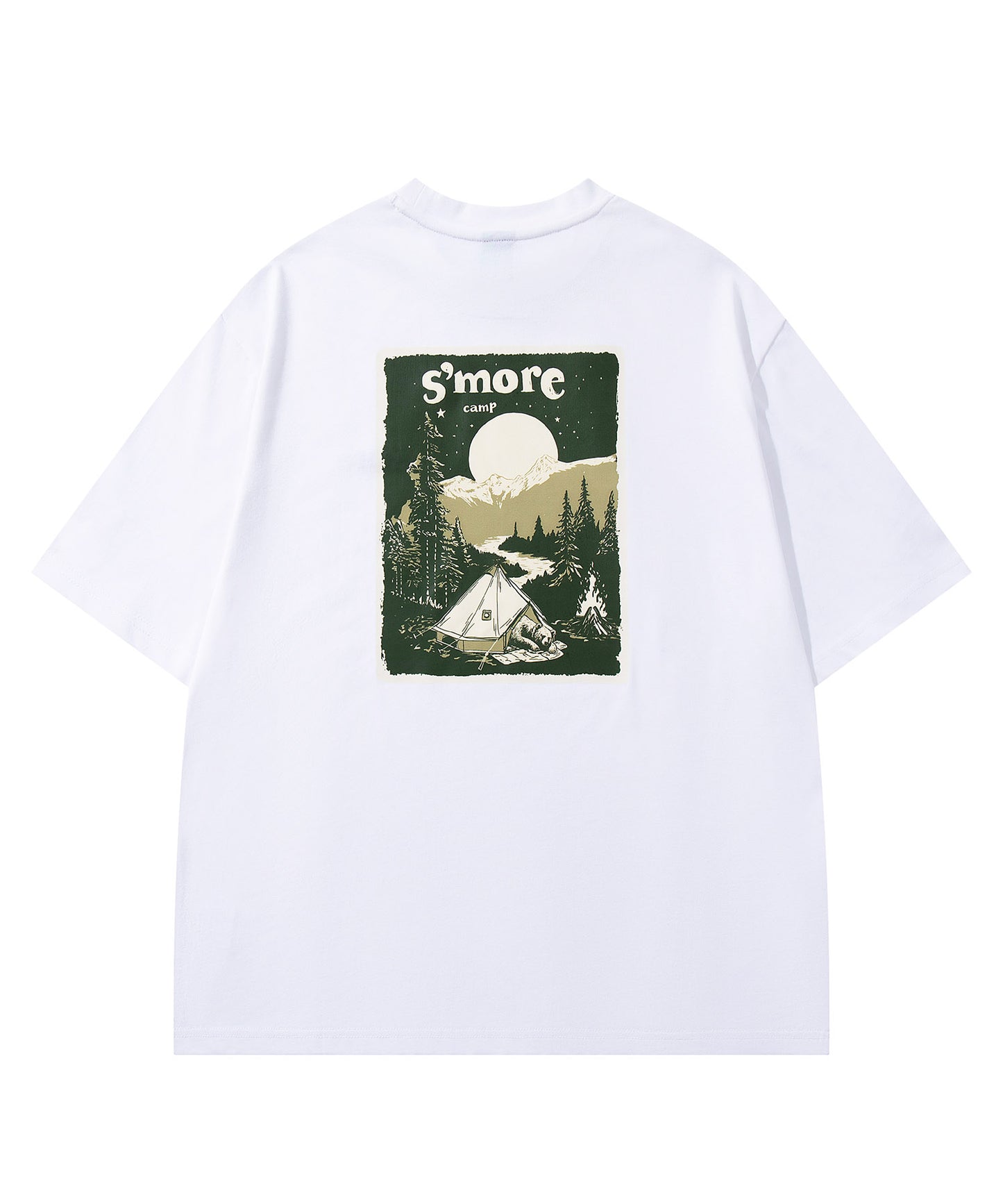 【2025/6/27 9時発売】S'more　Solo Camping Bear S/S pt.Tee ソロキャンプの熊プリント半袖Tシャツ