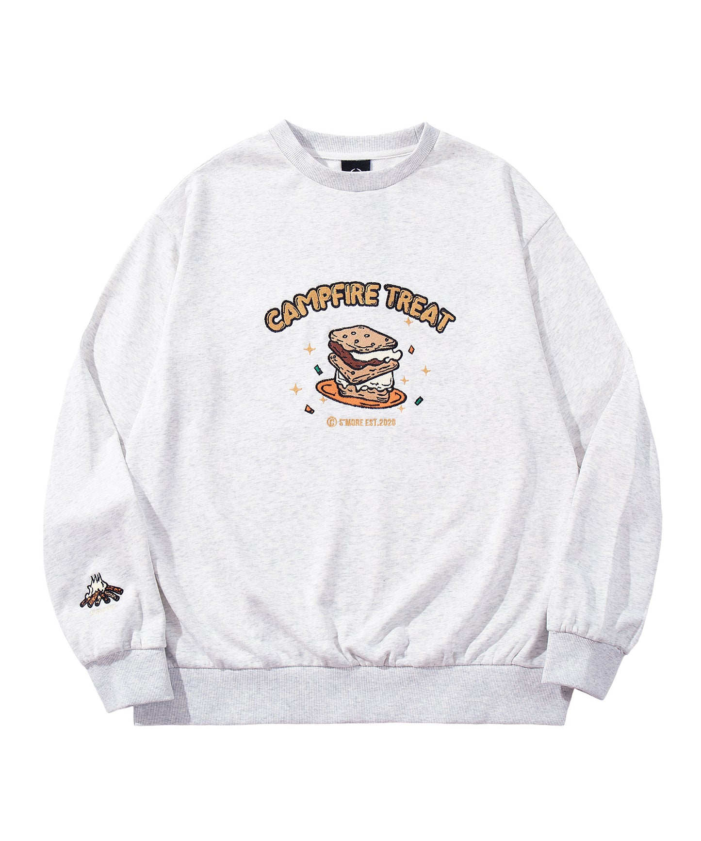 S'more  Campfire Treat Embroidery Sweat キャンプファイヤートリート刺繍スウェット