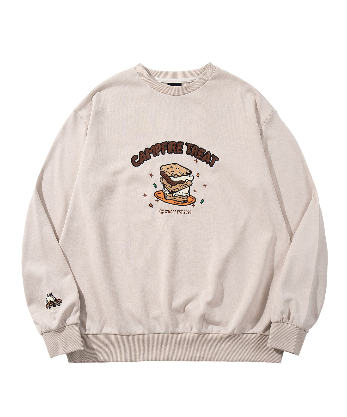 S'more  Campfire Treat Embroidery Sweat キャンプファイヤートリート刺繍スウェット