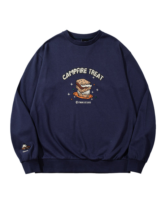 S'more  Campfire Treat Embroidery Sweat キャンプファイヤートリート刺繍スウェット