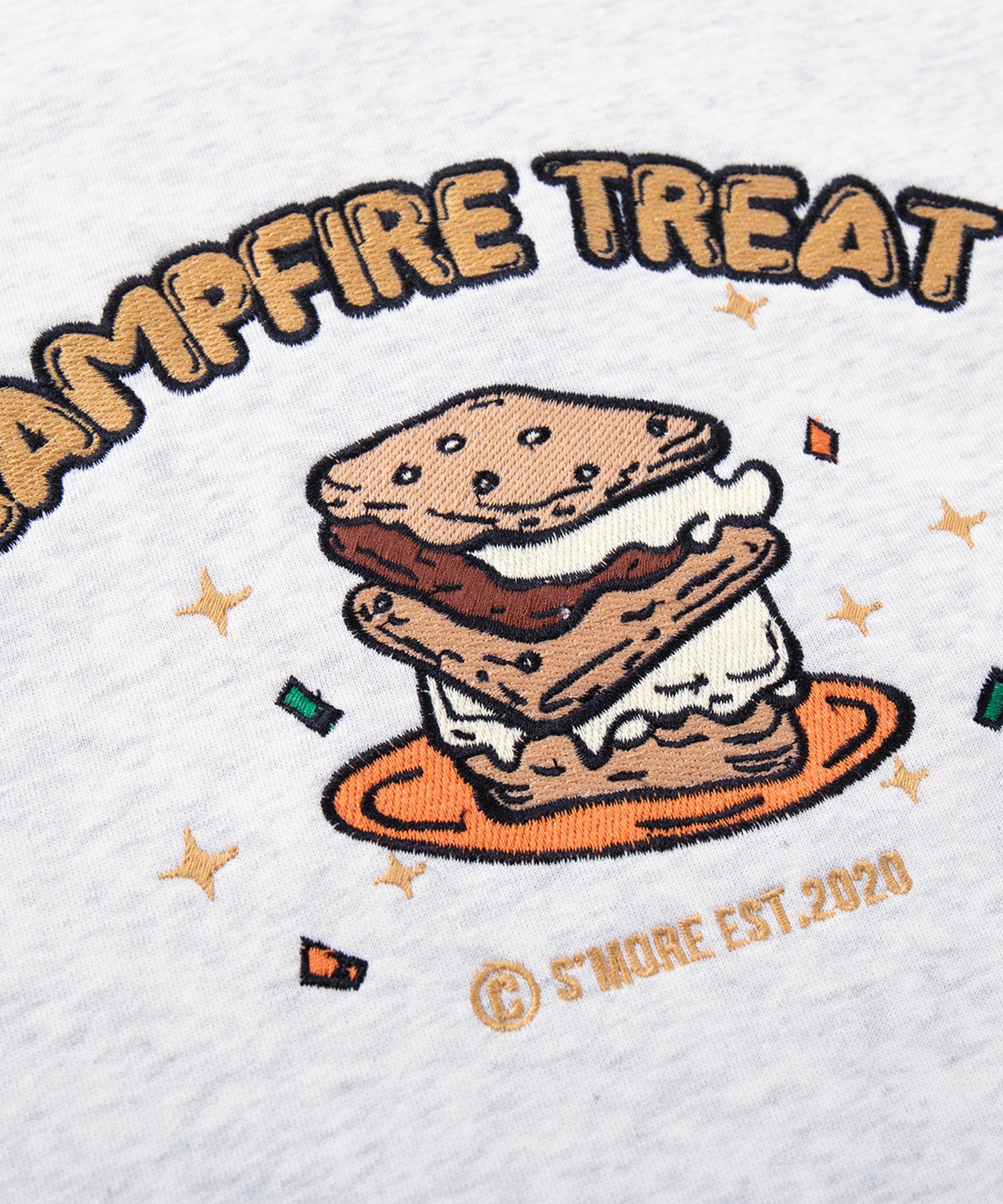 S'more  Campfire Treat Embroidery Sweat キャンプファイヤートリート刺繍スウェット