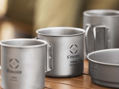 【 Titanium Mug with Lid ( シングルウォール ) 】チタニウムマグリッド 蓋付きチタンマグカップ