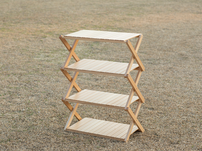 S'more /Woodi Folding Rack キャンプ 4段ラック Woodi Folding Rack】折り畳み木製4段ラック – 【公式】S'more
