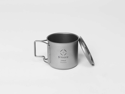 【 Titanium Mug with Lid ( シングルウォール ) 】チタニウムマグリッド 蓋付きチタンマグカップ